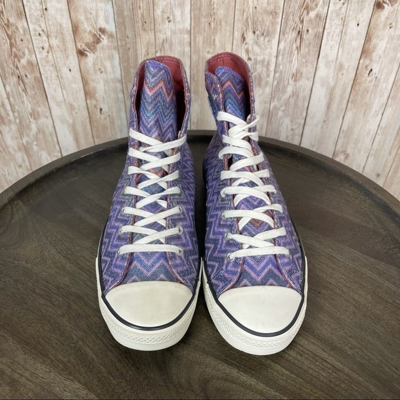Converse X Missoni CTAS Hi High Top Sneaker Purple Size 7.5 Women - Picture 2 of 9
